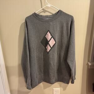 Six Flags Harley Quinn Gray and Pink Sweatshirt Size Medium